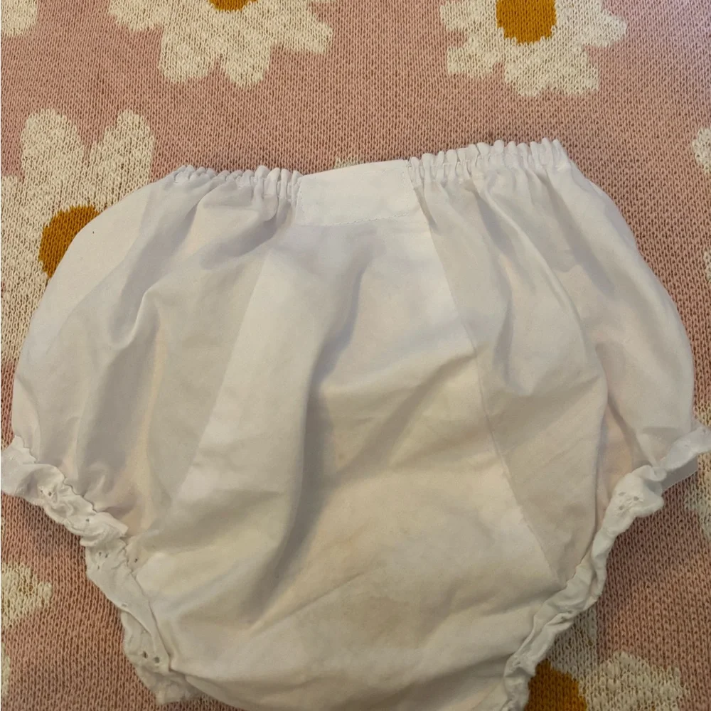 Cutie white baby girls diaper cover